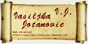 Vasiljka Jotanović vizit kartica